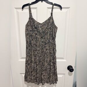 Old Navy Asymmetrical Leopard Print Dress - Black and Tan